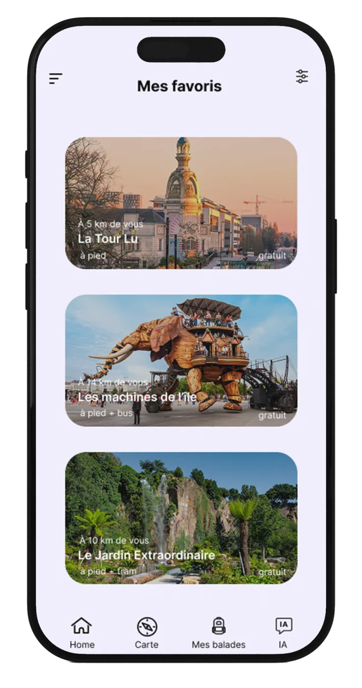 Page Mes favoris